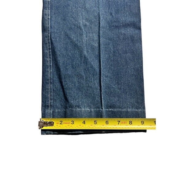 Vintage Rare Saint Laurent Sport 100% Cotton Wide Leg Jeans Size 33 Button Logos - Picture 16 of 16